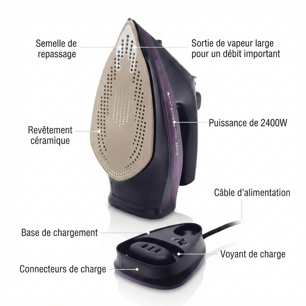 Fer à repasser sans fil : repassage rapide et ultra simple